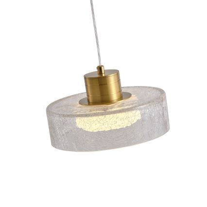 LED luster na sajli NIMBUS LED/8W/230V 3000K zlatna/prozirna pr. 20 cm