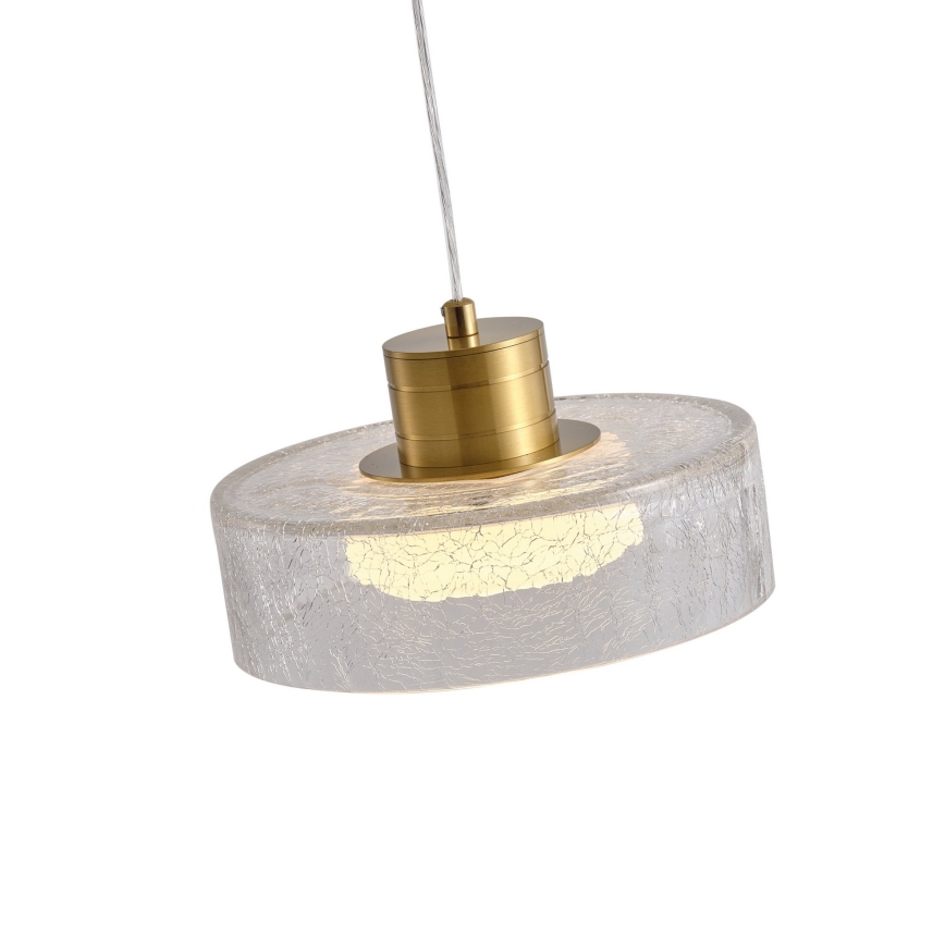 LED luster na sajli NIMBUS LED/8W/230V 3000K zlatna/prozirna pr. 20 cm