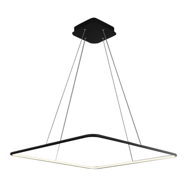 LED luster na sajli NIX LED/25W/230V crno