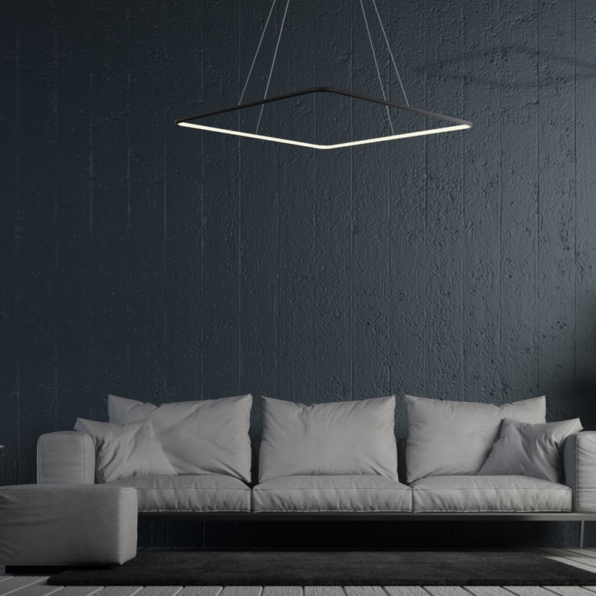 LED luster na sajli NIX LED/25W/230V crno