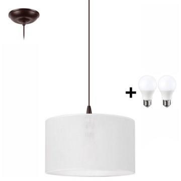 LED luster na sajli NOEL 1xE27/60W/230V bela