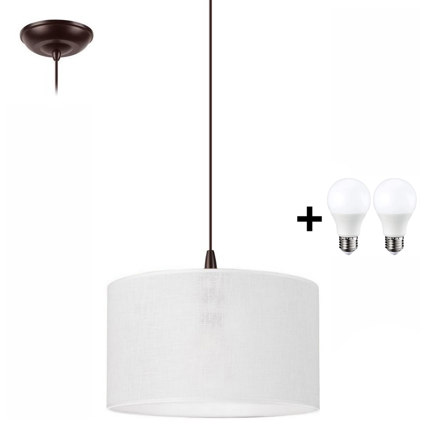 LED luster na sajli NOEL 1xE27/60W/230V bela