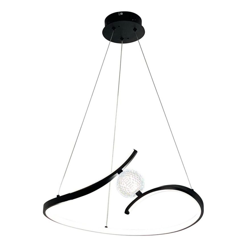 LED luster na sajli PERLA LED/34W/230V crno