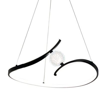 LED luster na sajli PERLA LED/34W/230V crno