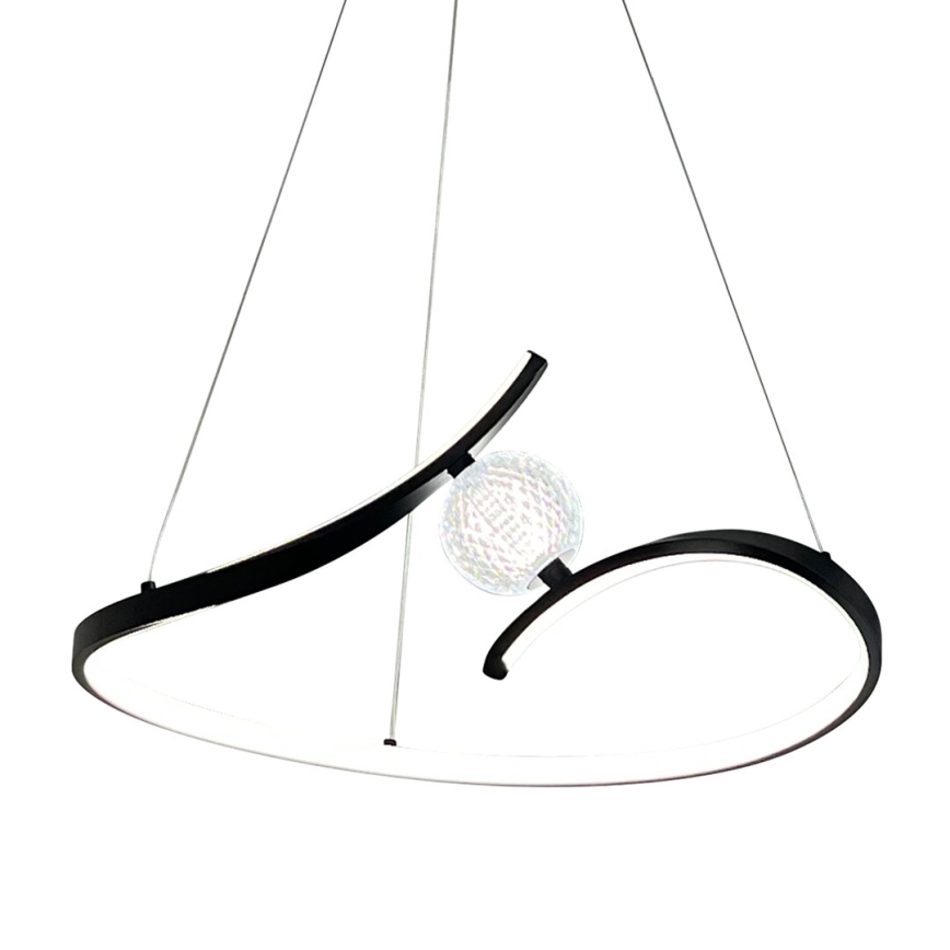 LED luster na sajli PERLA LED/34W/230V crno