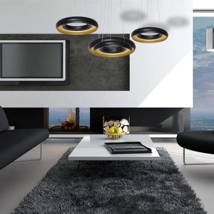 LED luster na sajli RONDO 3xLED/12W/230V crno