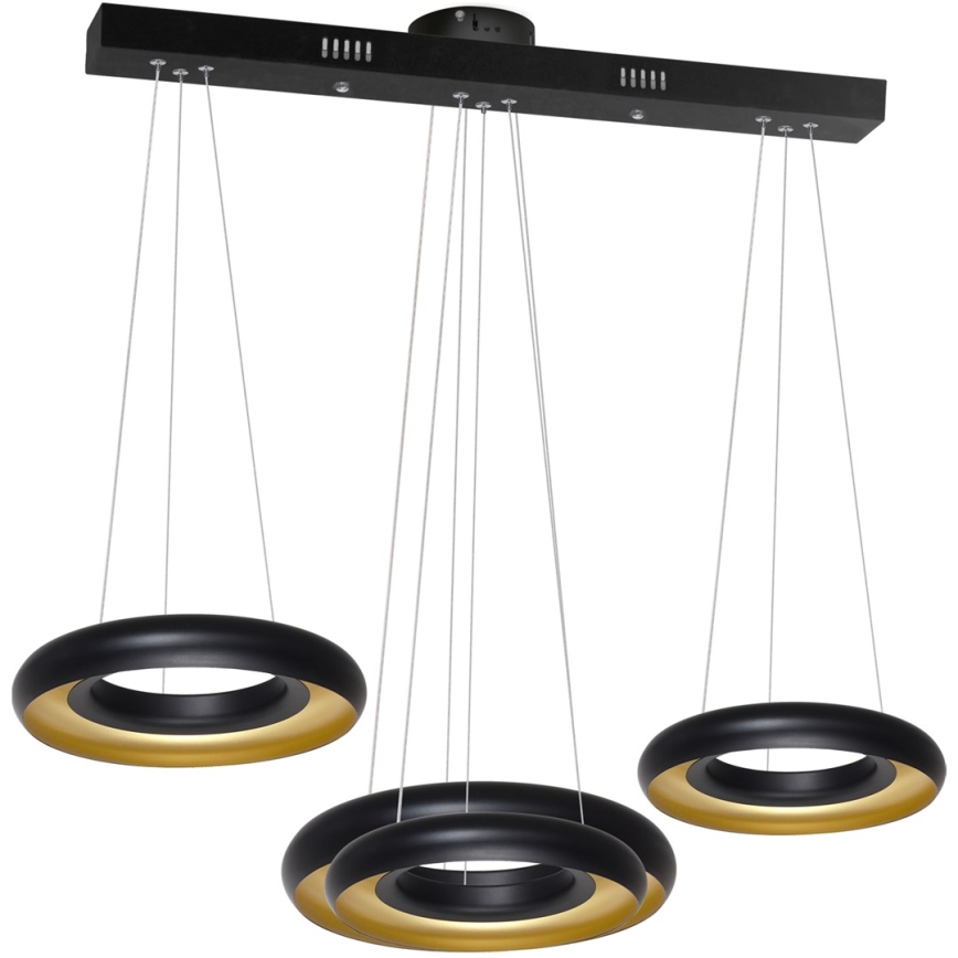 LED luster na sajli RONDO 3xLED/12W/230V crno