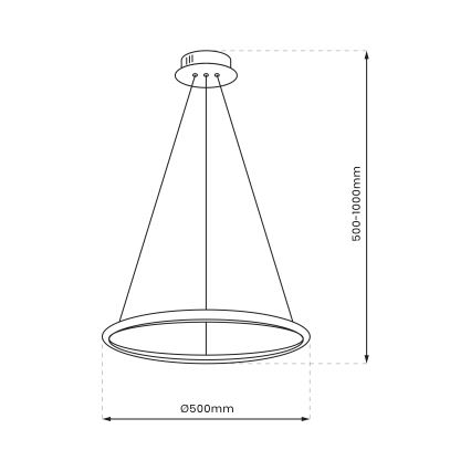 LED luster na sajli ROTONDA LED/27W/230V sjajni krom