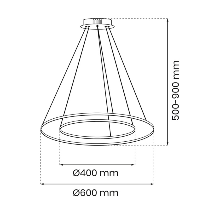 LED luster na sajli ROTONDA LED/51W/230V zlatna