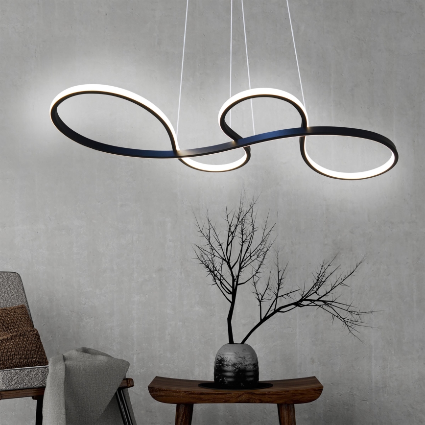LED luster na sajli SALSA LED/38W/230V 4000K crno