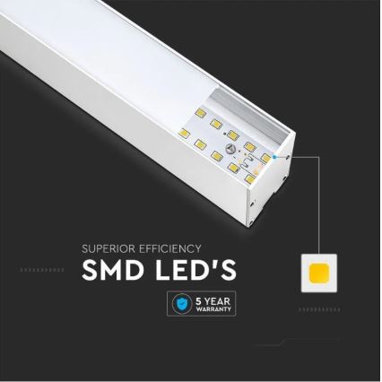 LED luster na sajli SAMSUNG CHIP, 40 W, 230 V, 6400 K, bela