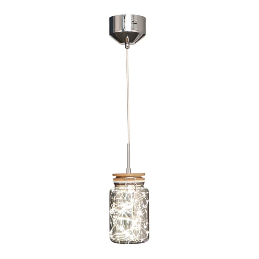 LED luster na sajli SHOCK LED/5W/230V sjajni krom/drvo