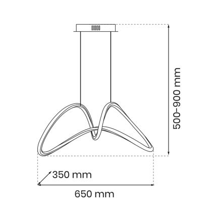 LED luster na sajli TESORO LED/48W/230V crno