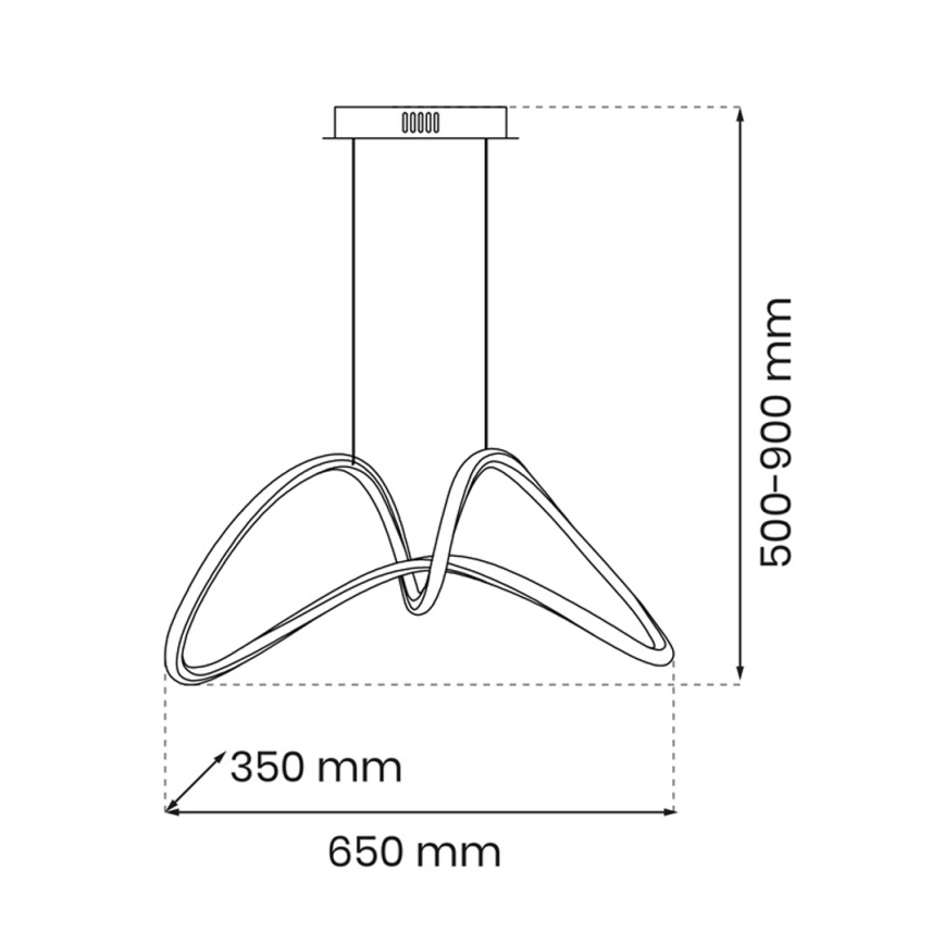 LED luster na sajli TESORO LED/48W/230V crno