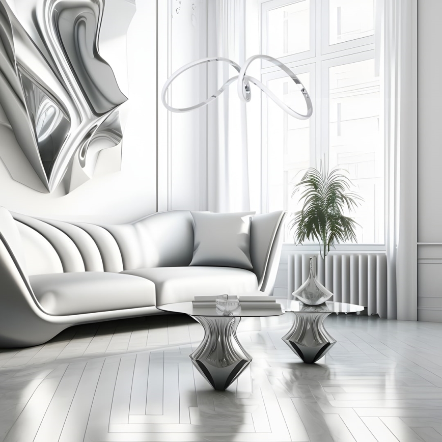 LED luster na sajli TESORO LED/48W/230V sjajni krom