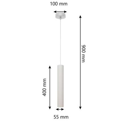 LED luster na sajli TUBA 1xGU10/4,8W/230V bela