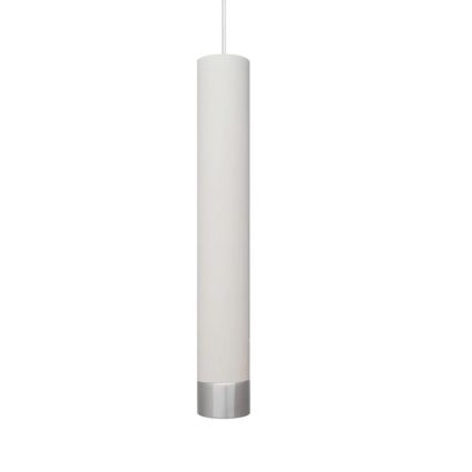 LED luster na sajli TUBA 1xGU10/4,8W/230V bela/mat krom