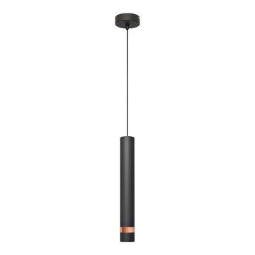 LED luster na sajli TUBA 1xGU10/4,8W/230V crna/bakrena