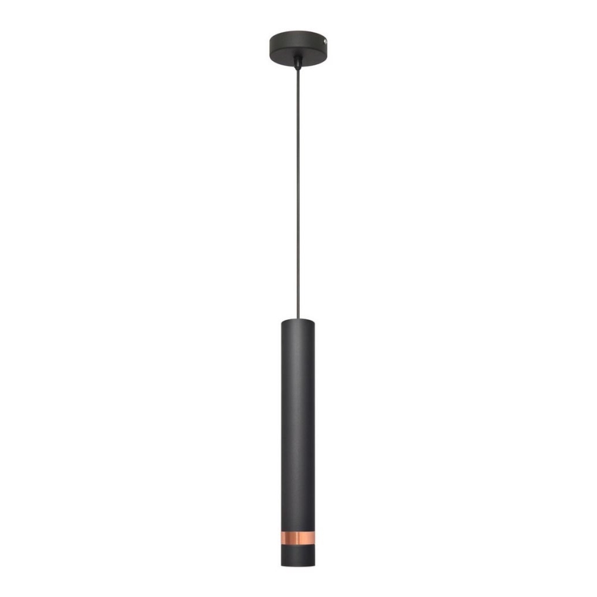 LED luster na sajli TUBA 1xGU10/4,8W/230V crno/bakrena