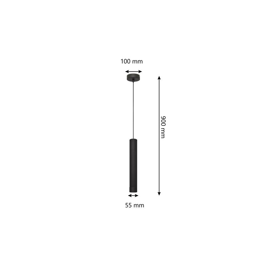 LED luster na sajli TUBA 1xGU10/4,8W/230V crno