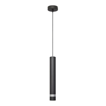 LED luster na sajli TUBA 1xGU10/4,8W/230V crno/sjajni krom