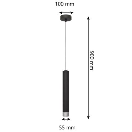 LED luster na sajli TUBA 1xGU10/4,8W/230V
