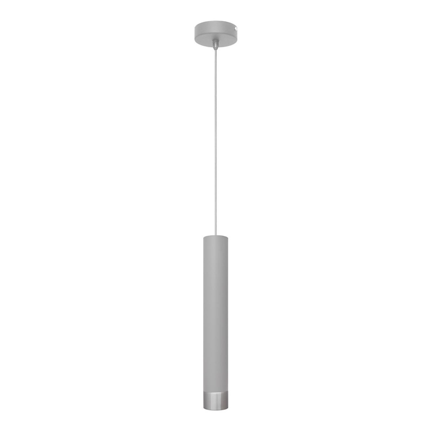 LED luster na sajli TUBA 1xGU10/4,8W/230V sivo/mat krom