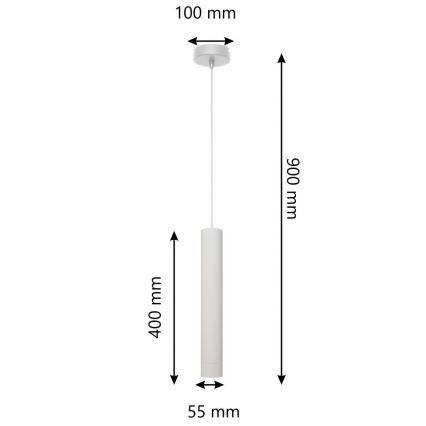 LED luster na sajli TUBA 1xGU10/4,8W/230V sivo/mat krom