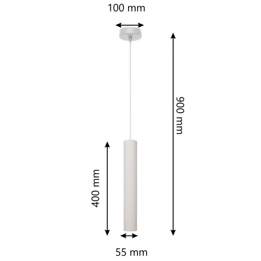LED luster na sajli TUBA 1xGU10/4,8W/230V sivo/mat krom