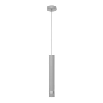 LED luster na sajli TUBA 1xGU10/4,8W/230V sivo/sjajni krom