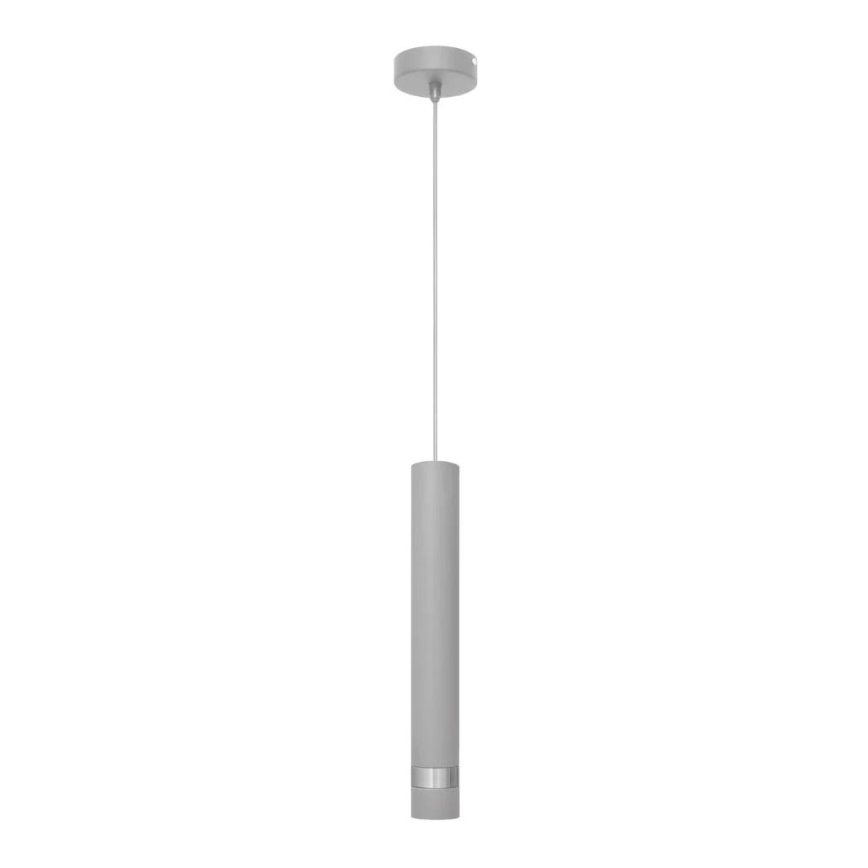 LED luster na sajli TUBA 1xGU10/4,8W/230V sivo/sjajni krom