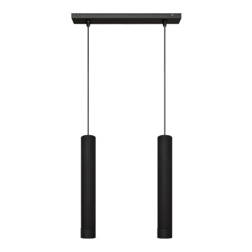 LED luster na sajli TUBA 2xGU10/4,8W/230V crno