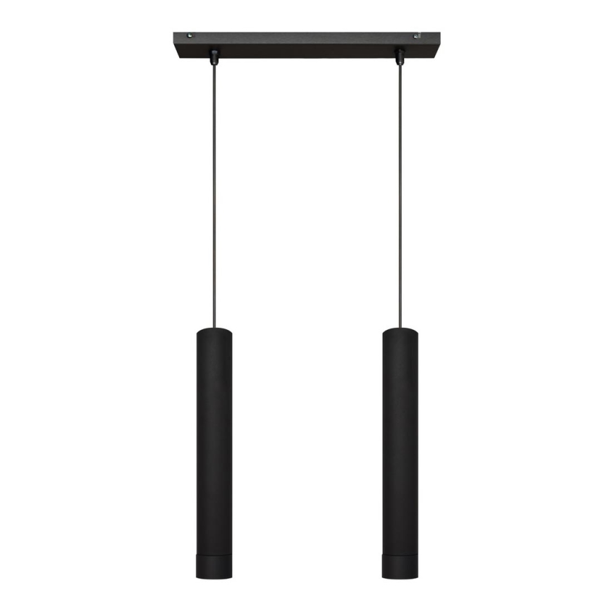 LED luster na sajli TUBA 2xGU10/4,8W/230V crno