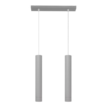 LED luster na sajli TUBA 2xGU10/4,8W/230V sivo
