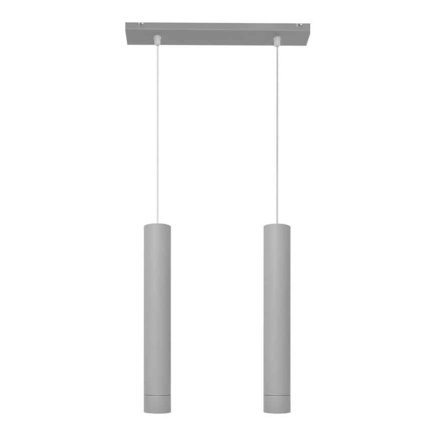 LED luster na sajli TUBA 2xGU10/4,8W/230V sivo