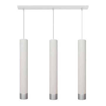 LED luster na sajli TUBA 3xGU10/4,8W/230V bela/mat krom