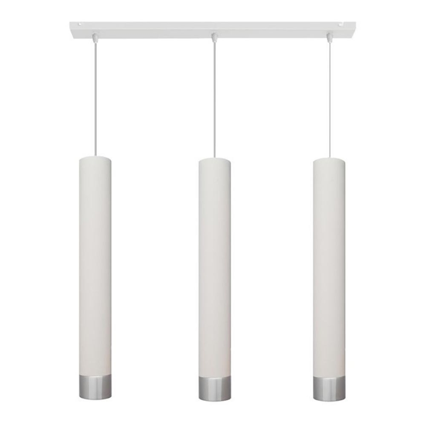 LED luster na sajli TUBA 3xGU10/4,8W/230V bela/mat krom