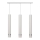 LED luster na sajli TUBA 3xGU10/4,8W/230V bela/mat krom