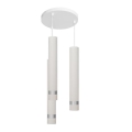 LED luster na sajli TUBA 3xGU10/4,8W/230V bela/mat krom