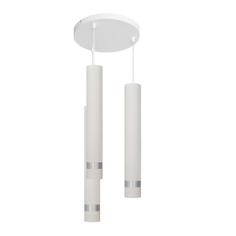 LED luster na sajli TUBA 3xGU10/4,8W/230V bela/mat krom
