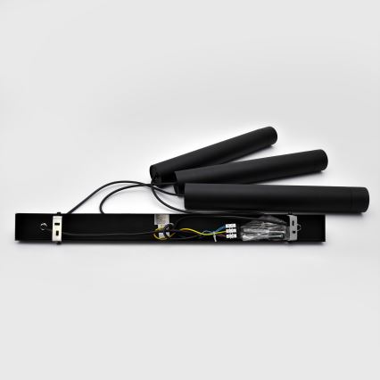 LED luster na sajli TUBA 3xGU10/4,8W/230V crno
