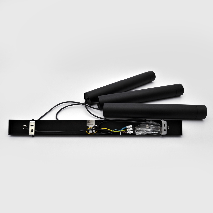 LED luster na sajli TUBA 3xGU10/4,8W/230V crno