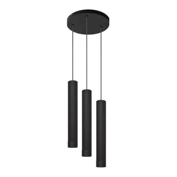 LED luster na sajli TUBA 3xGU10/4,8W/230V crno