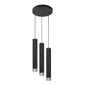 LED luster na sajli TUBA 3xGU10/4,8W/230V crno/mat krom