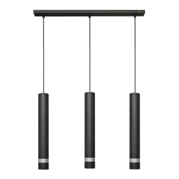 LED luster na sajli TUBA 3xGU10/4,8W/230V crno/sjajni krom