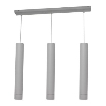 LED luster na sajli TUBA 3xGU10/4,8W/230V sivo