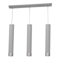 LED luster na sajli TUBA 3xGU10/4,8W/230V sivo/mat krom
