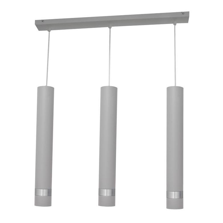 LED luster na sajli TUBA 3xGU10/4,8W/230V sivo/mat krom