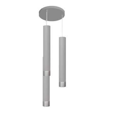 LED luster na sajli TUBA 3xGU10/4,8W/230V sivo/mat krom