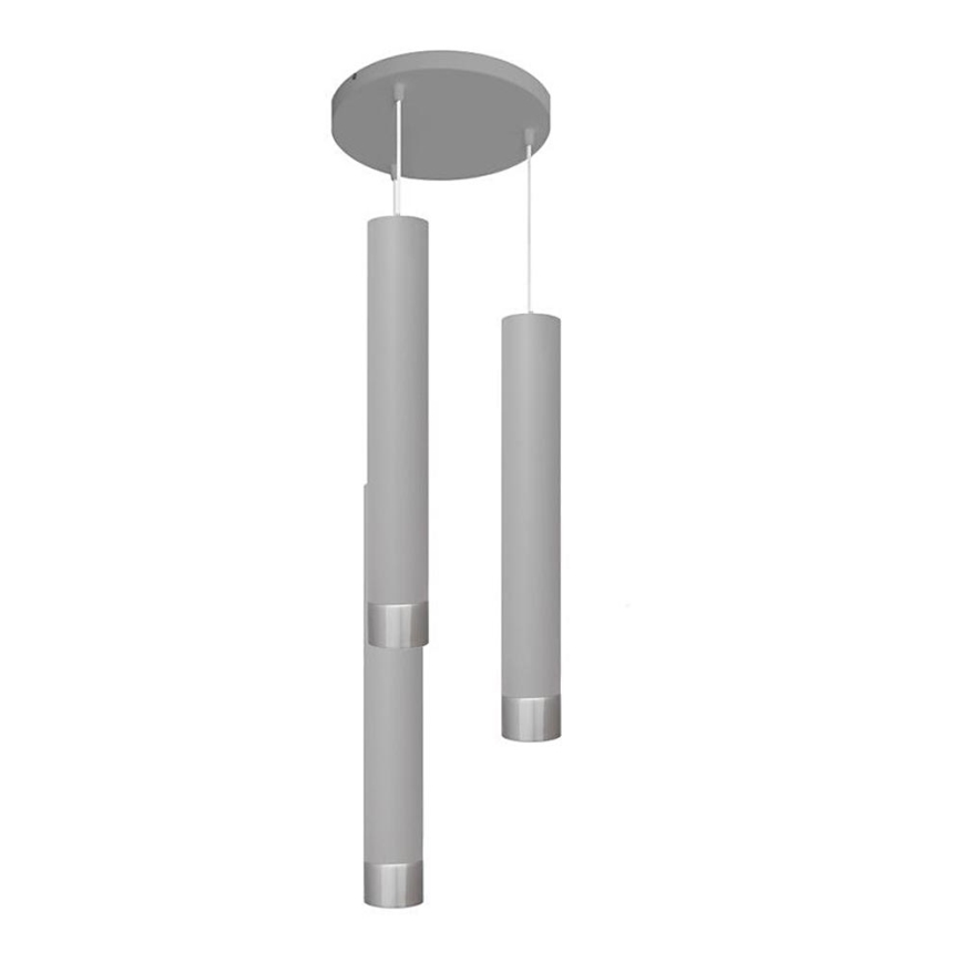 LED luster na sajli TUBA 3xGU10/4,8W/230V sivo/mat krom